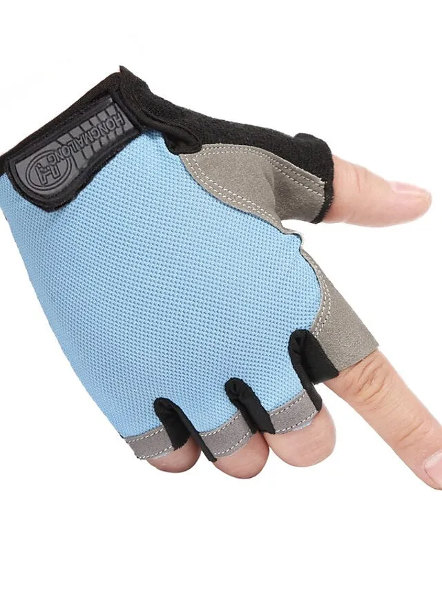 Biking Gloves Fingerless Gloves Half Finger Anti-Slip Gel Pad Wearable Protective Sports Gloves Road Cycling Camping / Hiking Motorcycle Light Blue Pink Black orange for Adults