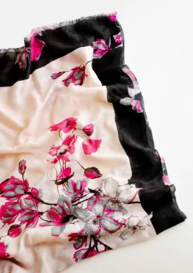 Blooming Dogwood Wool-Silk Scarf