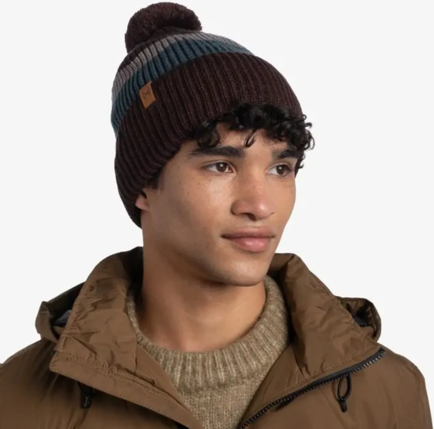 Buff Knitted Beanie Elon Maroon