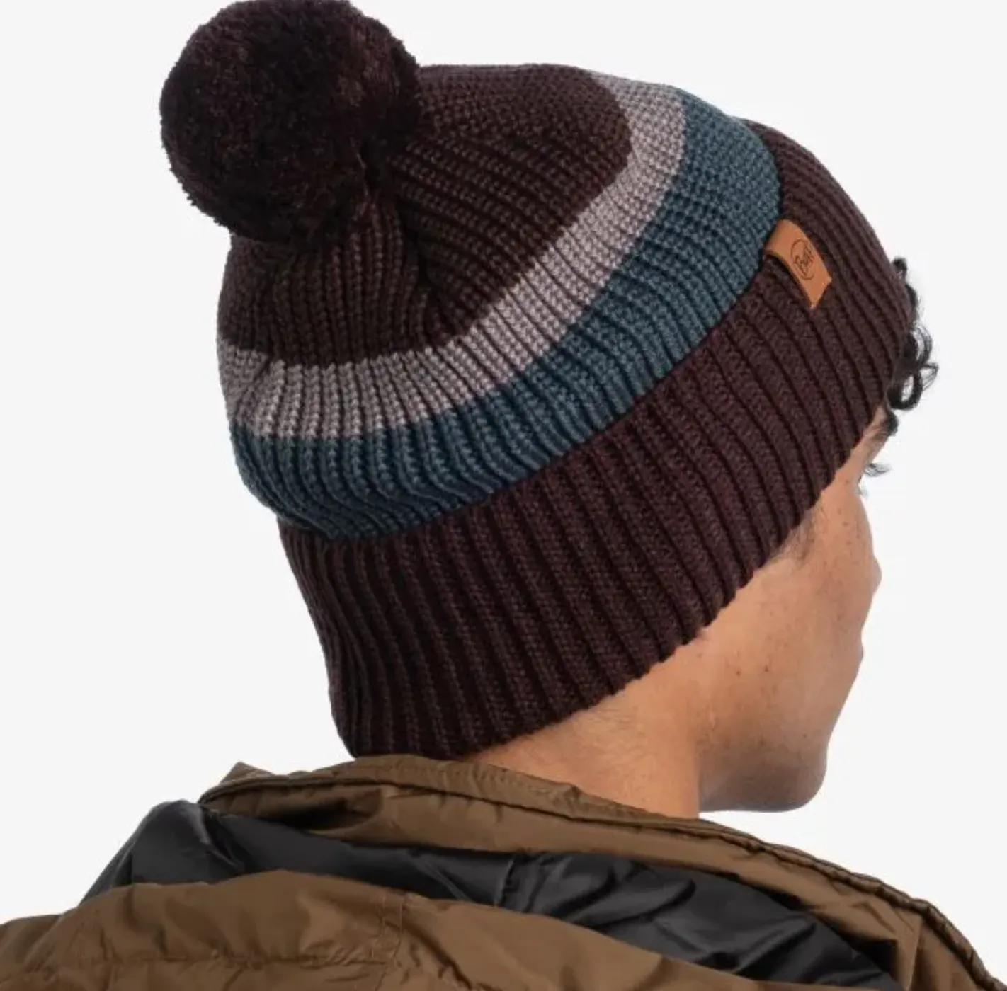 Buff Knitted Beanie Elon Maroon