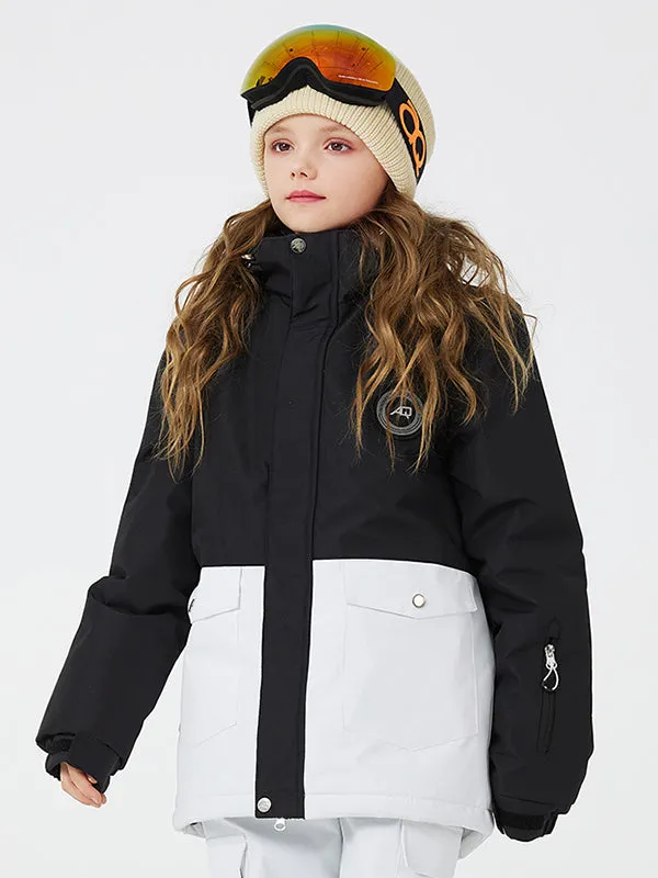 Children Hooded Waterproof Snow Jacket Outdoor Ski Coat