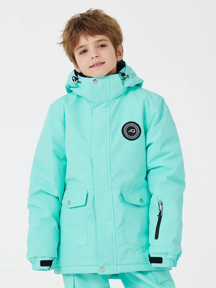 Children Hooded Waterproof Snow Jacket Outdoor Ski Coat