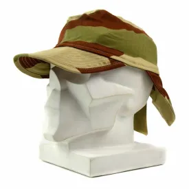 Genuine French France army combat cap Swallowtail hat desert camo with neck flap