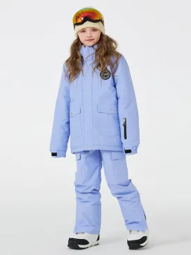 Kids Outdoor Snow Suits Set Hooded Ski Jacket & Pants