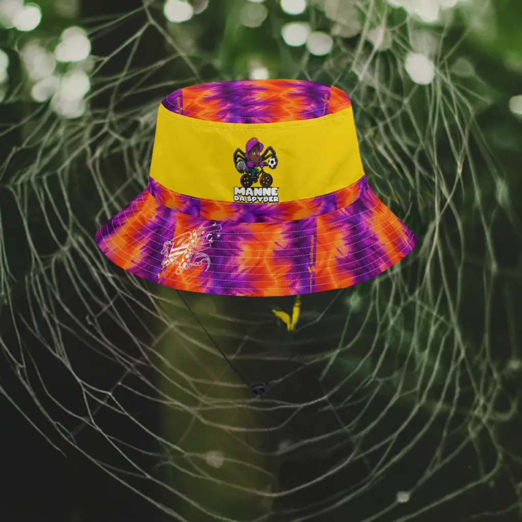 Manne The Spyder All Over Print Bucket Hats with Adjustable String