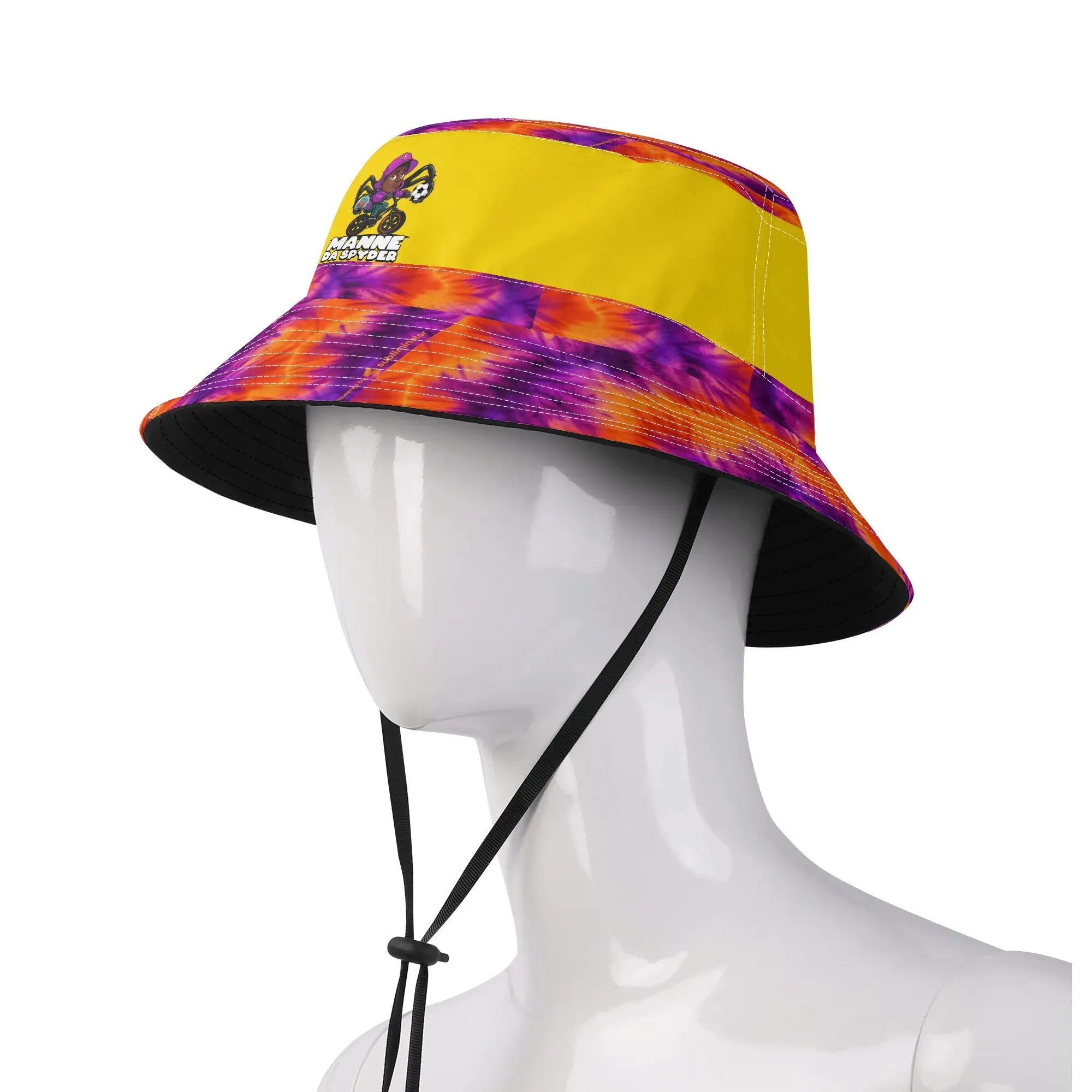 Manne The Spyder All Over Print Bucket Hats with Adjustable String