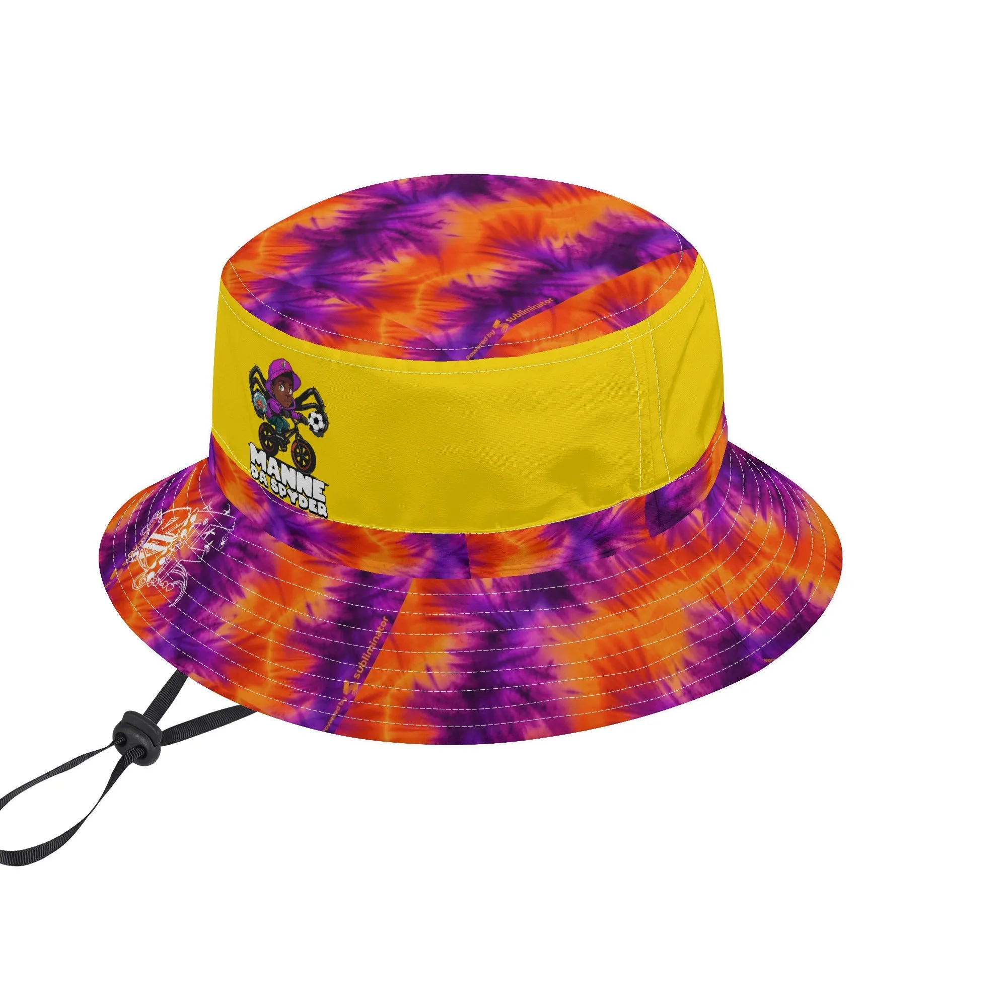 Manne The Spyder All Over Print Bucket Hats with Adjustable String