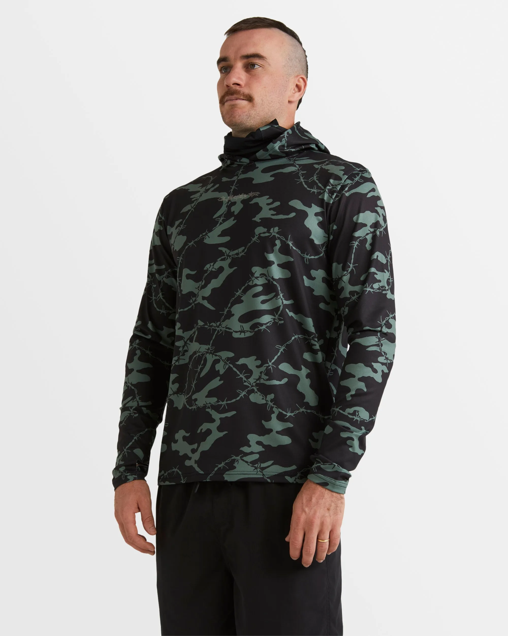 Mens Mikey Hooded Long Sleeve UPF 50 Rash Guard