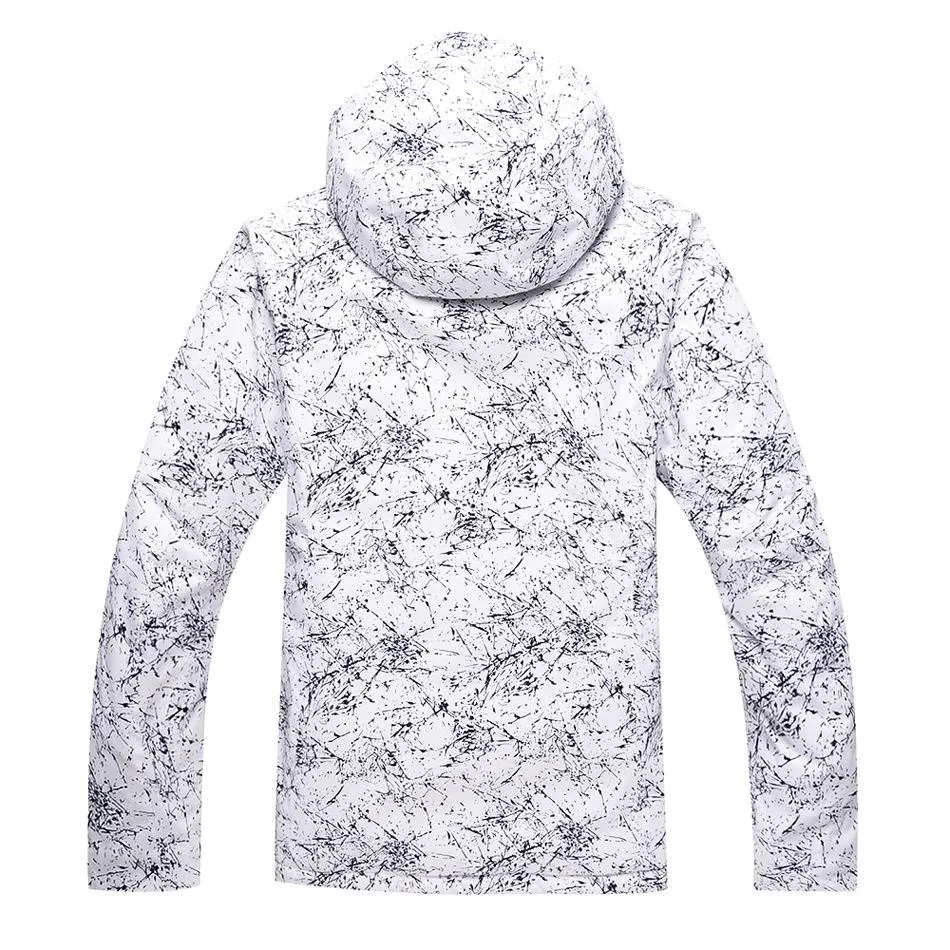 Men's Unisex Snowy Owl Mountain Waterproof Hooded Ski Jacket