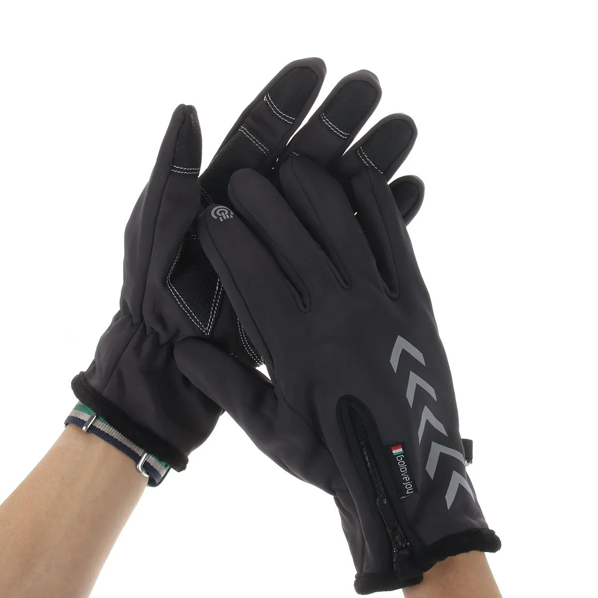 Men's Winter Thermal Fleece Gloves - Touchscreen, Waterproof, Windproof, Reflective, for Skiing & Cycling