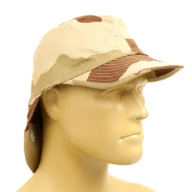Original French F2 CCE Field Bigeard Cap Desert Camouflage with Swallowtail Neck Flap