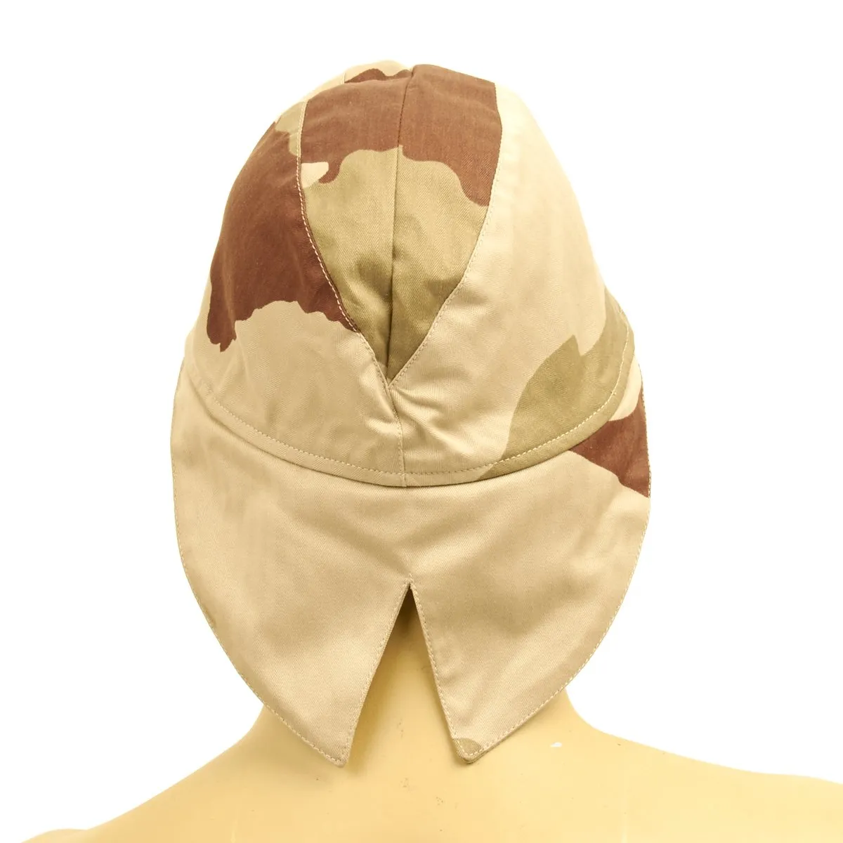 Original French F2 CCE Field Bigeard Cap Desert Camouflage with Swallowtail Neck Flap