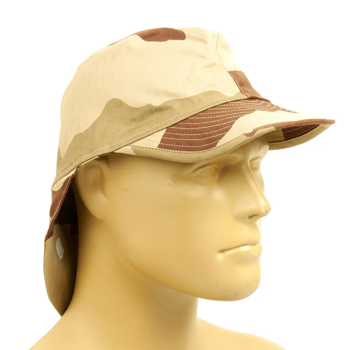 Original French F2 CCE Field Bigeard Cap Desert Camouflage with Swallowtail Neck Flap