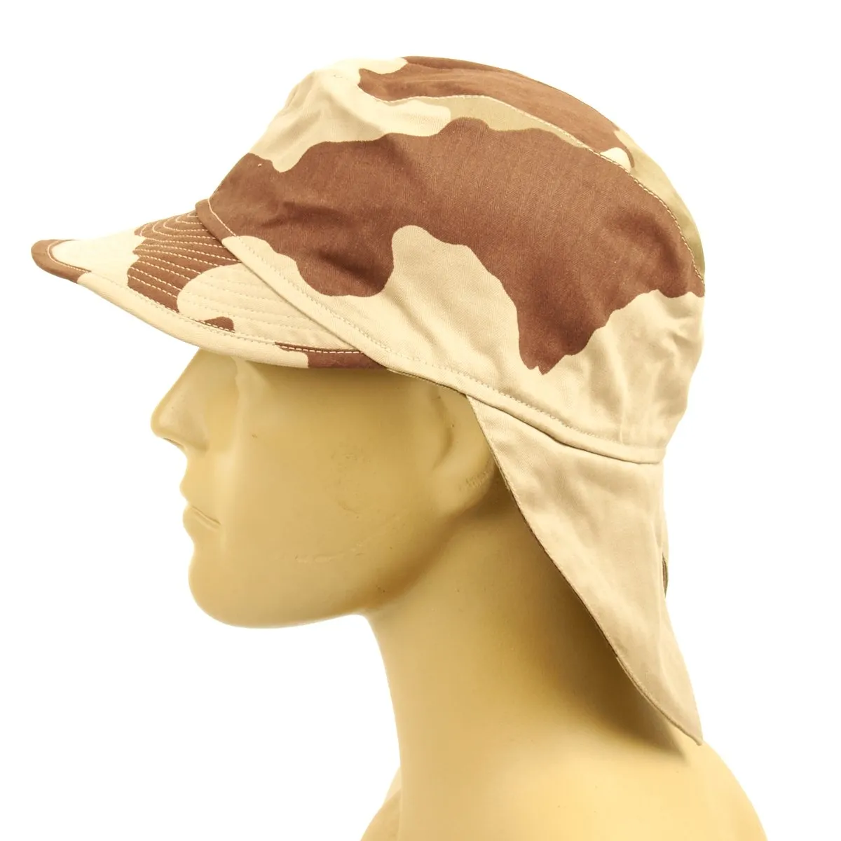 Original French F2 CCE Field Bigeard Cap Desert Camouflage with Swallowtail Neck Flap