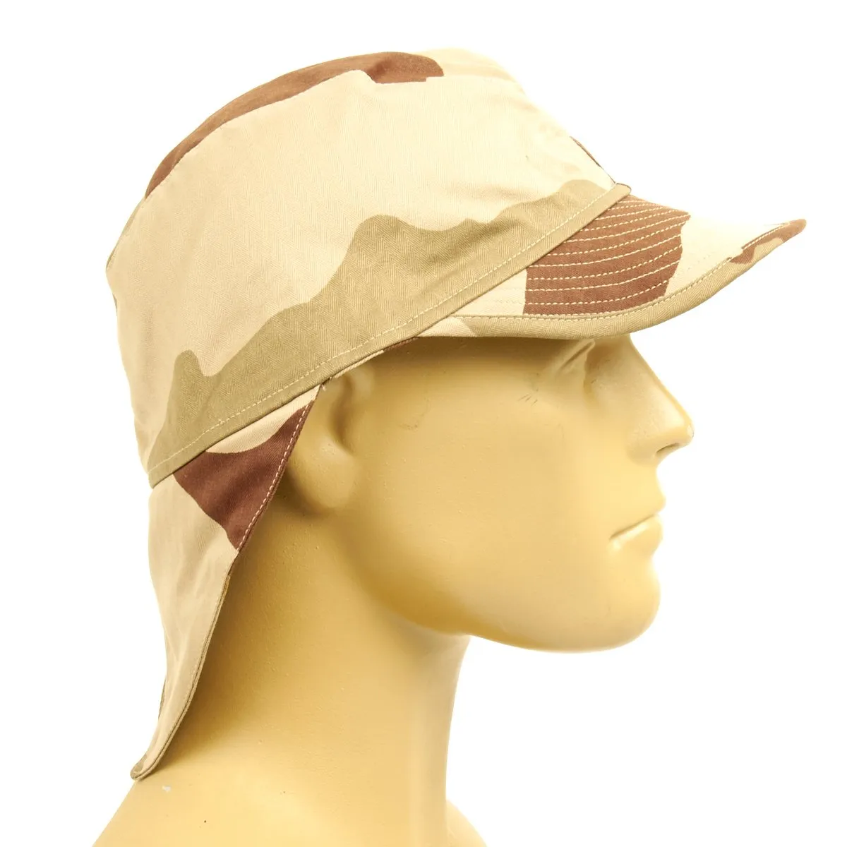 Original French F2 CCE Field Bigeard Cap Desert Camouflage with Swallowtail Neck Flap