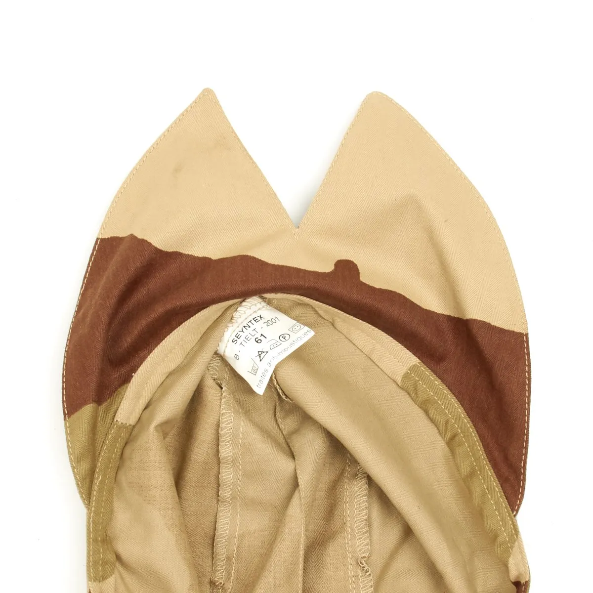 Original French F2 CCE Field Bigeard Cap Desert Camouflage with Swallowtail Neck Flap