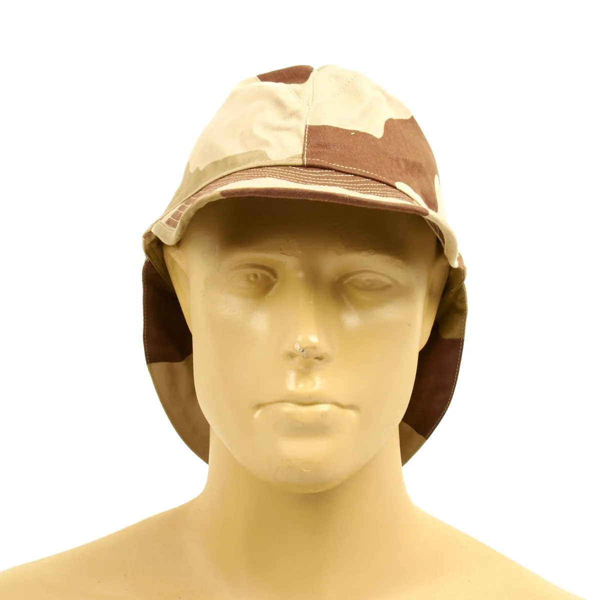 Original French F2 CCE Field Bigeard Cap Desert Camouflage with Swallowtail Neck Flap