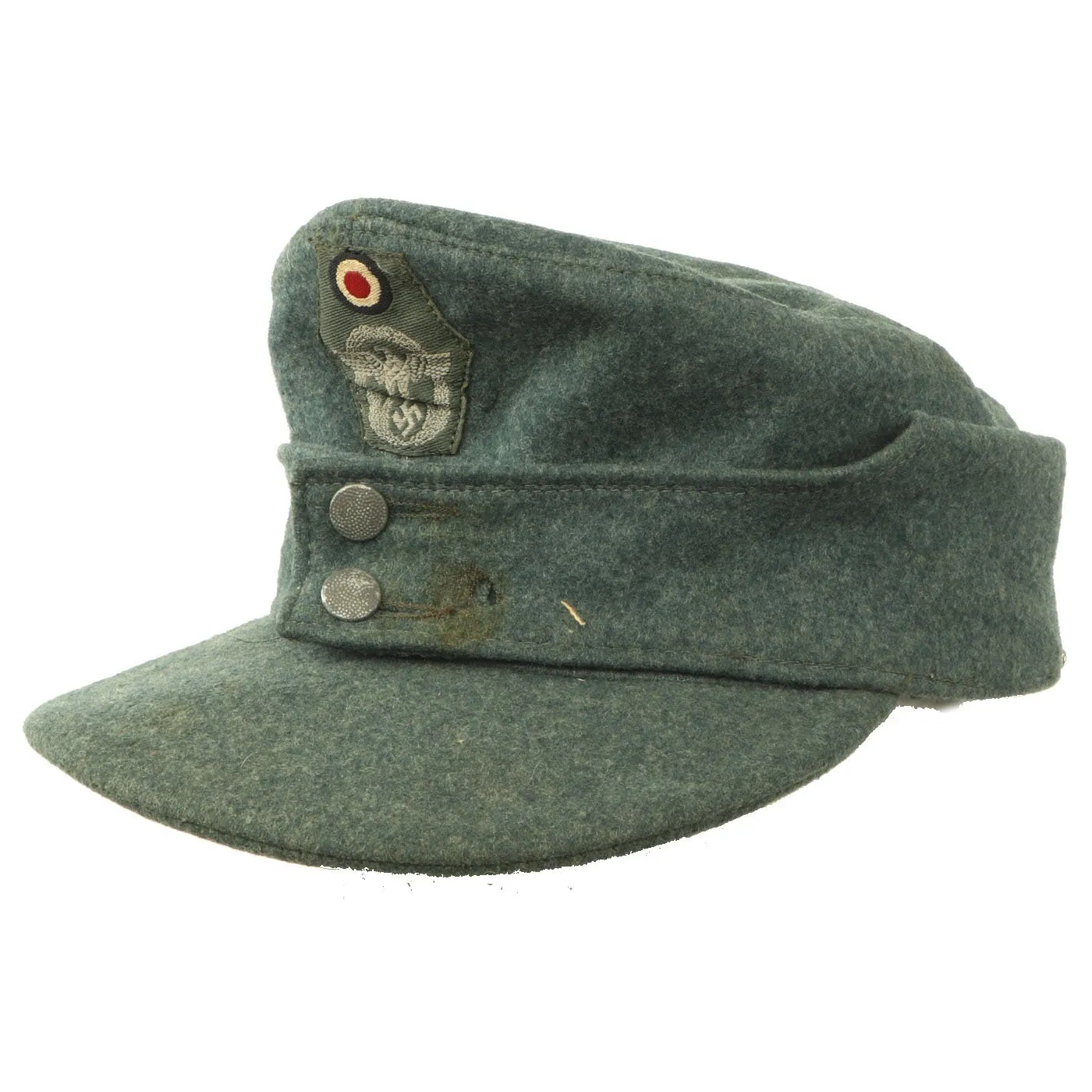 Original German WWII Civic Protection Police Model 43 Feldmütze Field Cap - Size 55