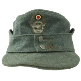 Original German WWII Civic Protection Police Model 43 Feldmütze Field Cap - Size 55