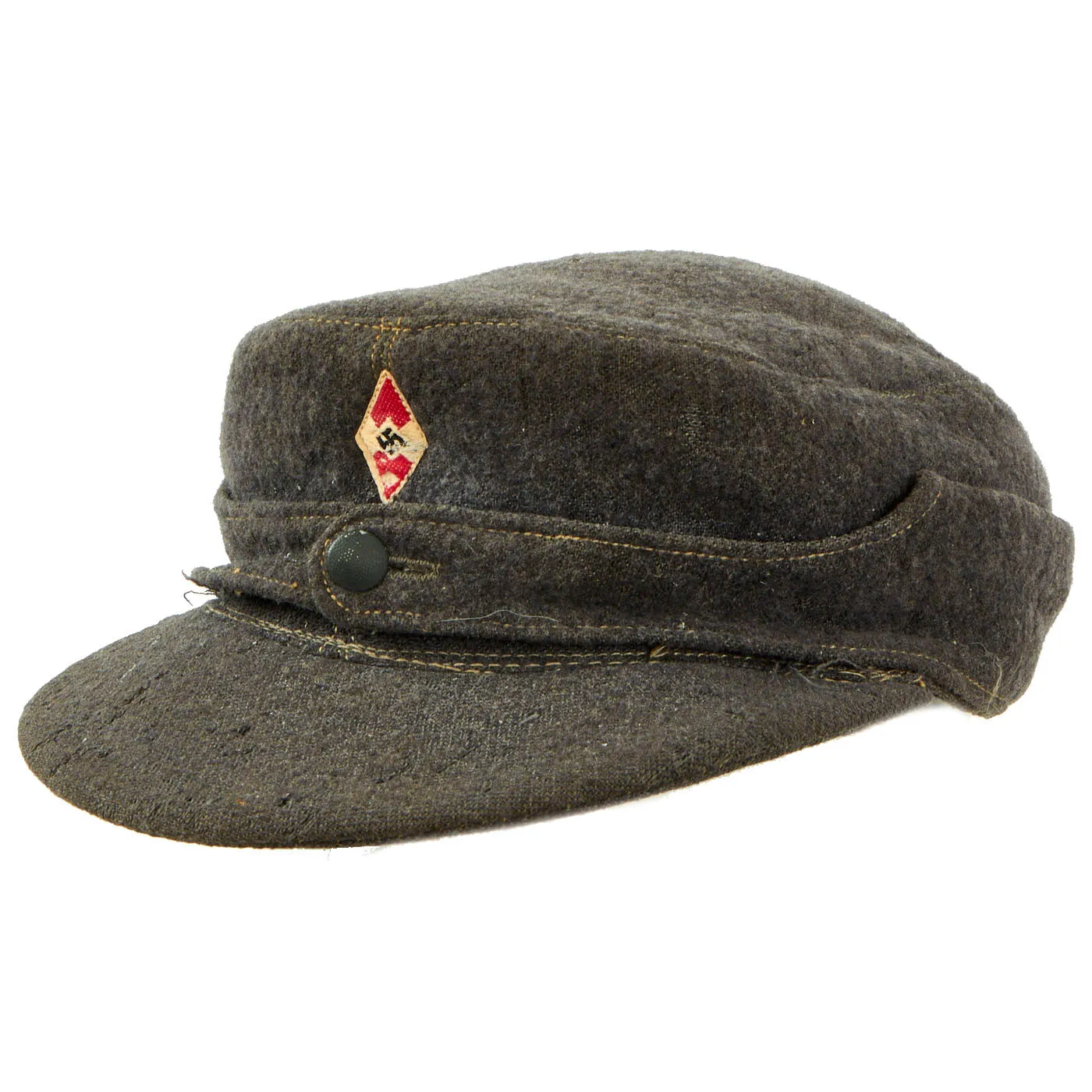 Original German WWII HJ Flak Helper M43 Feldmütze Field Cap in size 58 - dated 1944