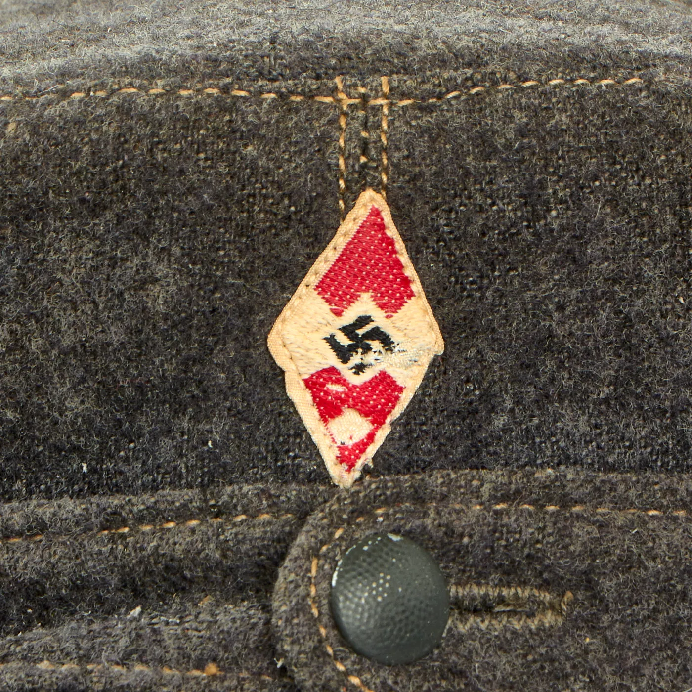 Original German WWII HJ Flak Helper M43 Feldmütze Field Cap in size 58 - dated 1944