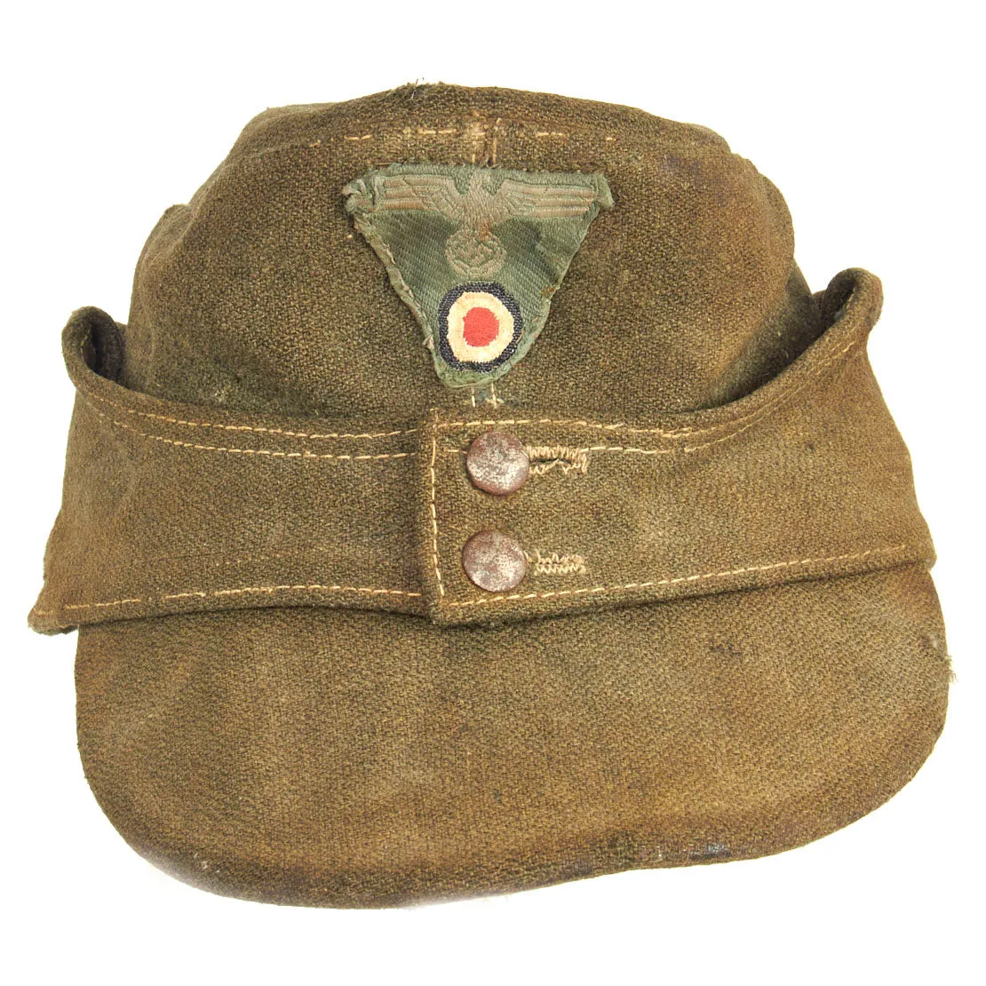 Original German WWII Service Worn 1943 dated M43 Heer Army Feldmütze Field Cap with RBNr. Markings - Size 56