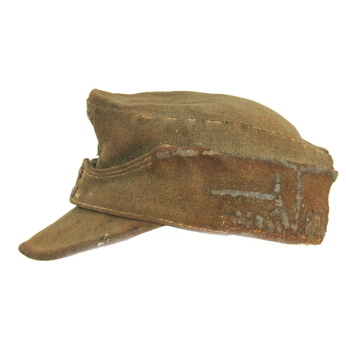 Original German WWII Service Worn 1943 dated M43 Heer Army Feldmütze Field Cap with RBNr. Markings - Size 56