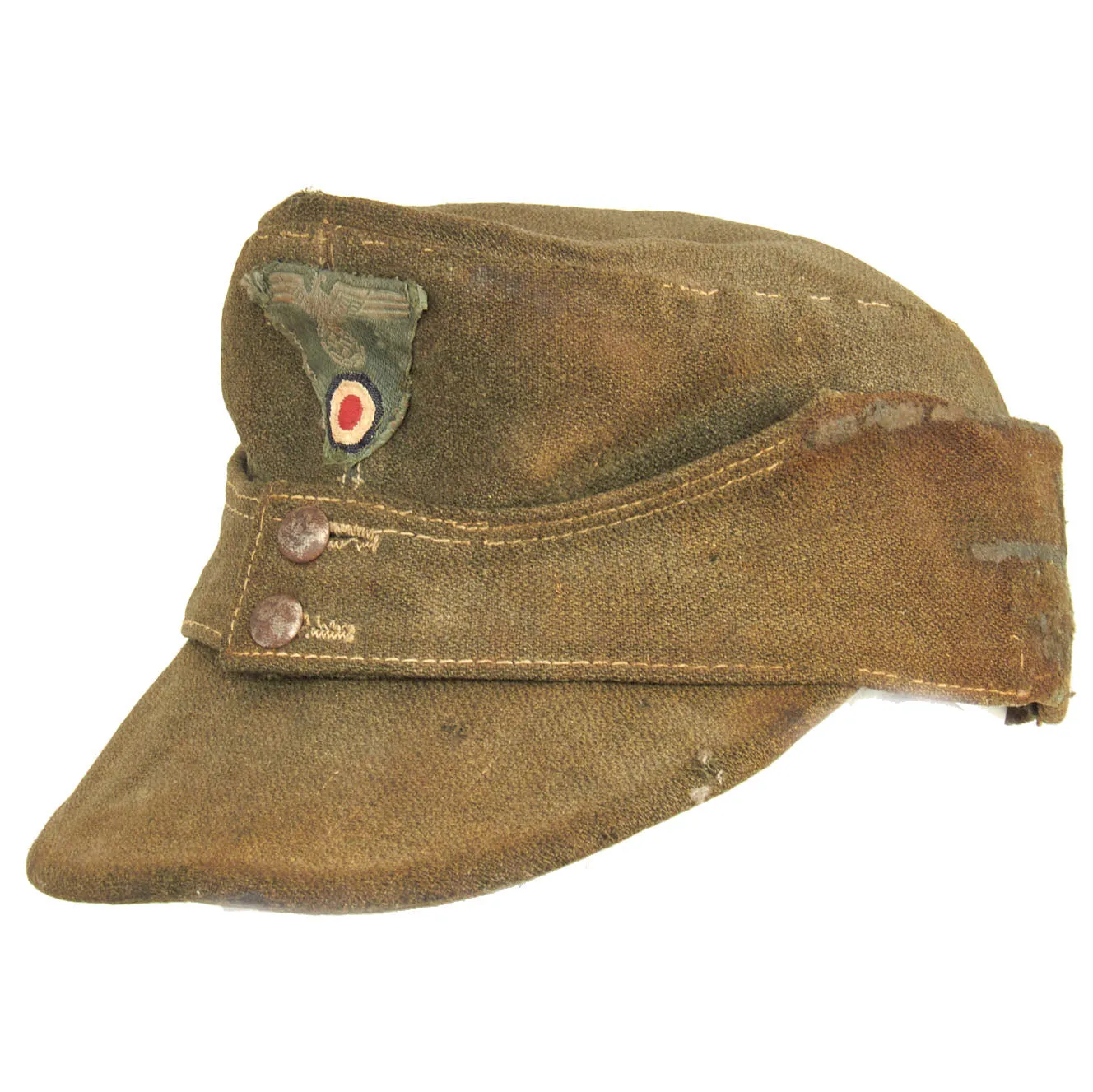 Original German WWII Service Worn 1943 dated M43 Heer Army Feldmütze Field Cap with RBNr. Markings - Size 56