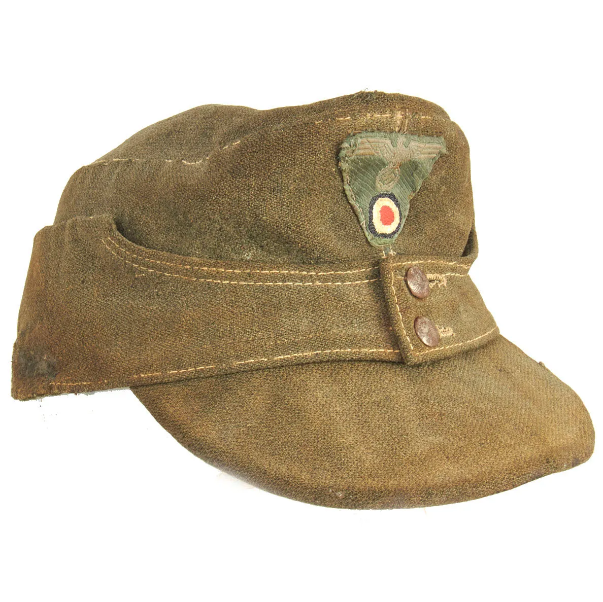 Original German WWII Service Worn 1943 dated M43 Heer Army Feldmütze Field Cap with RBNr. Markings - Size 56