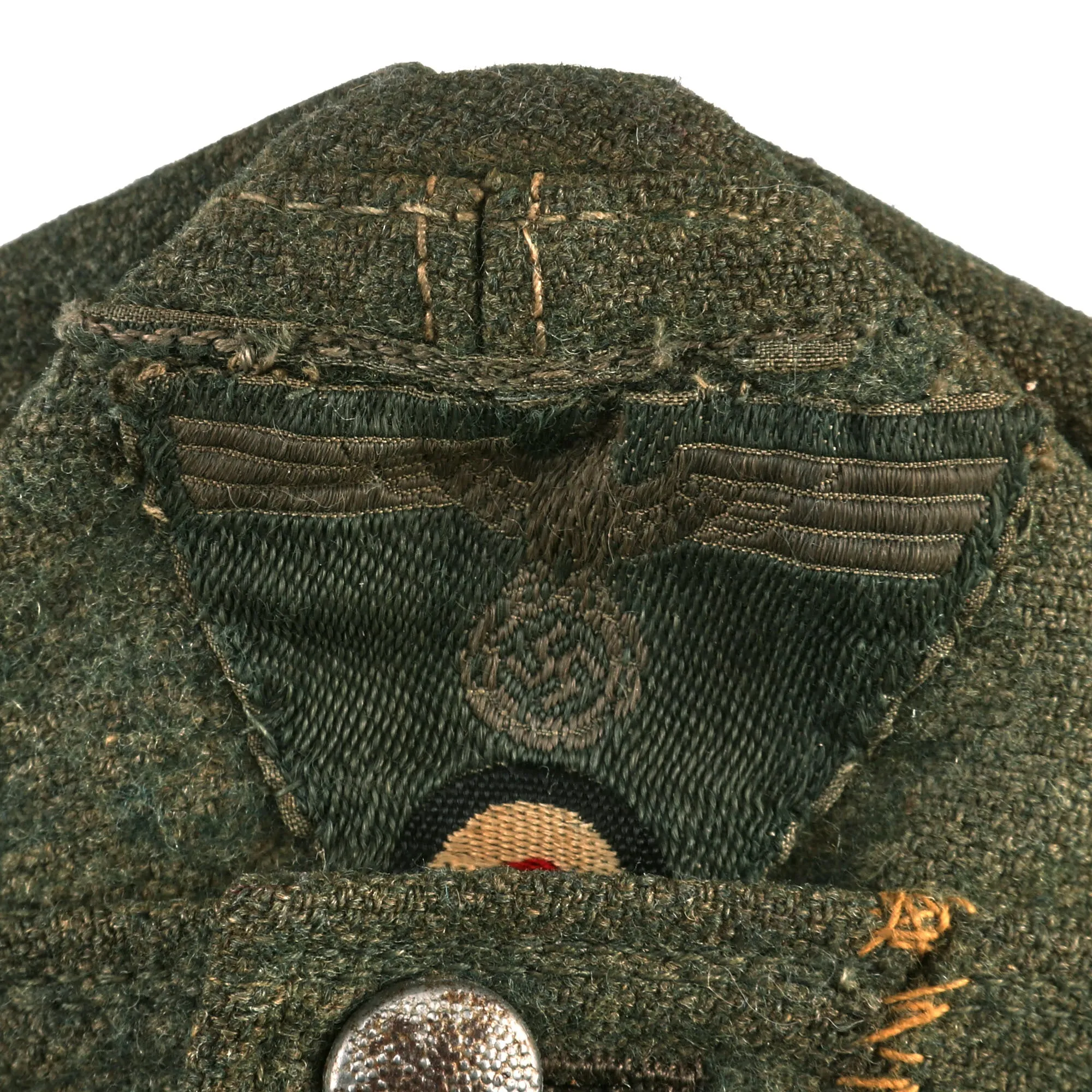 Original German WWII Service Worn M43 Heer Army Feldmütze Field Cap with Period Repairs