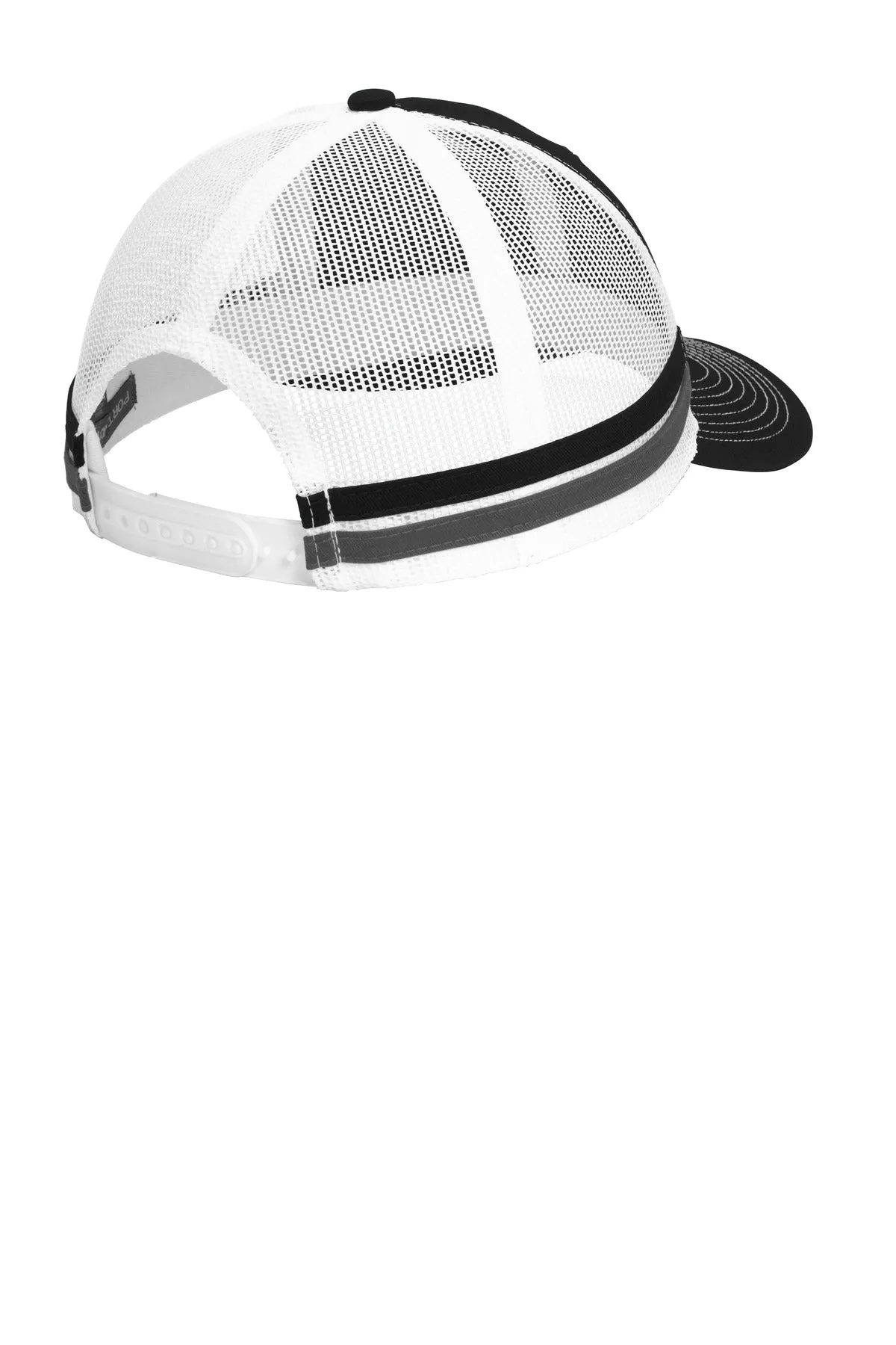 Port Authority Two-Stripe Snapback Trucker Cap. C113