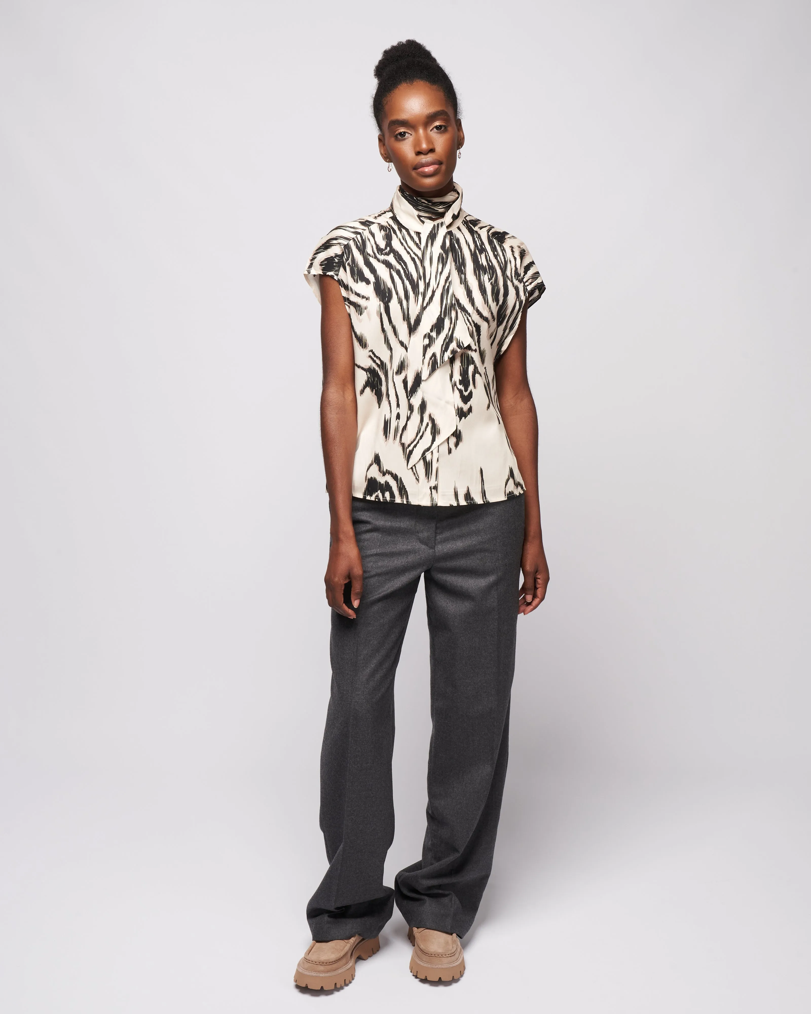 print blouse - beige