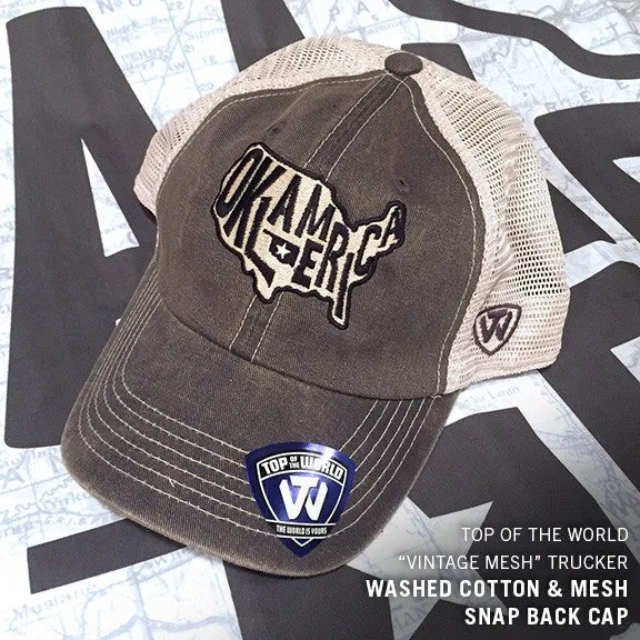 "Oklamerica" Vintage Mesh Snap-Back Cap