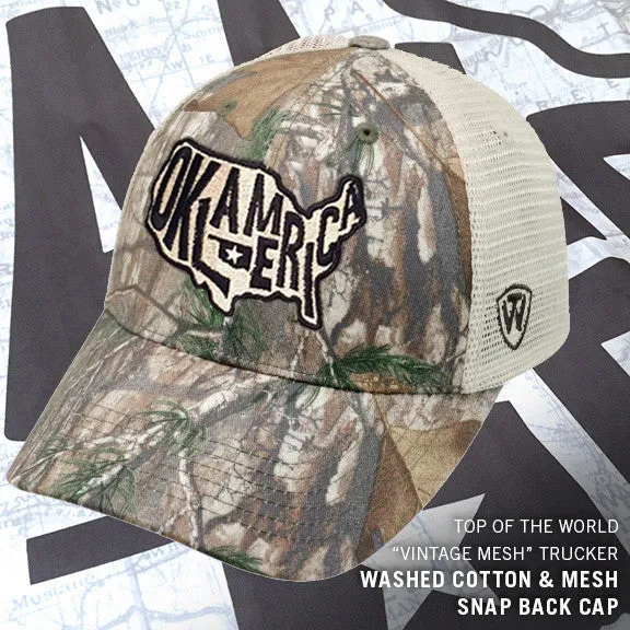 "Oklamerica" Vintage Mesh Snap-Back Cap