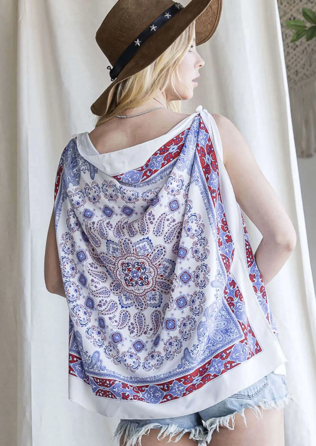 Scarf Print Versatile Summer Top Made in USA - Clearance Final Sale