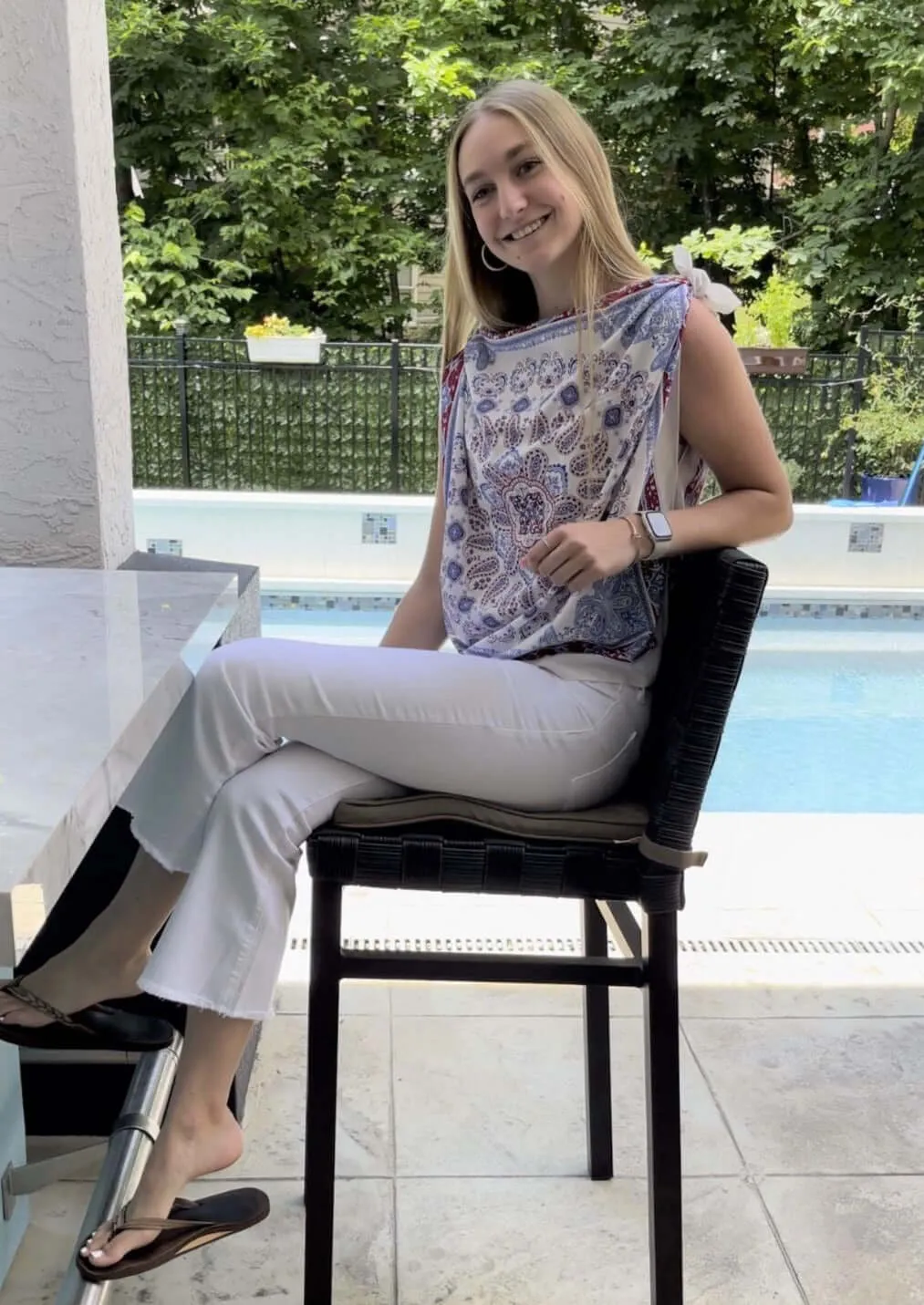 Scarf Print Versatile Summer Top Made in USA - Clearance Final Sale