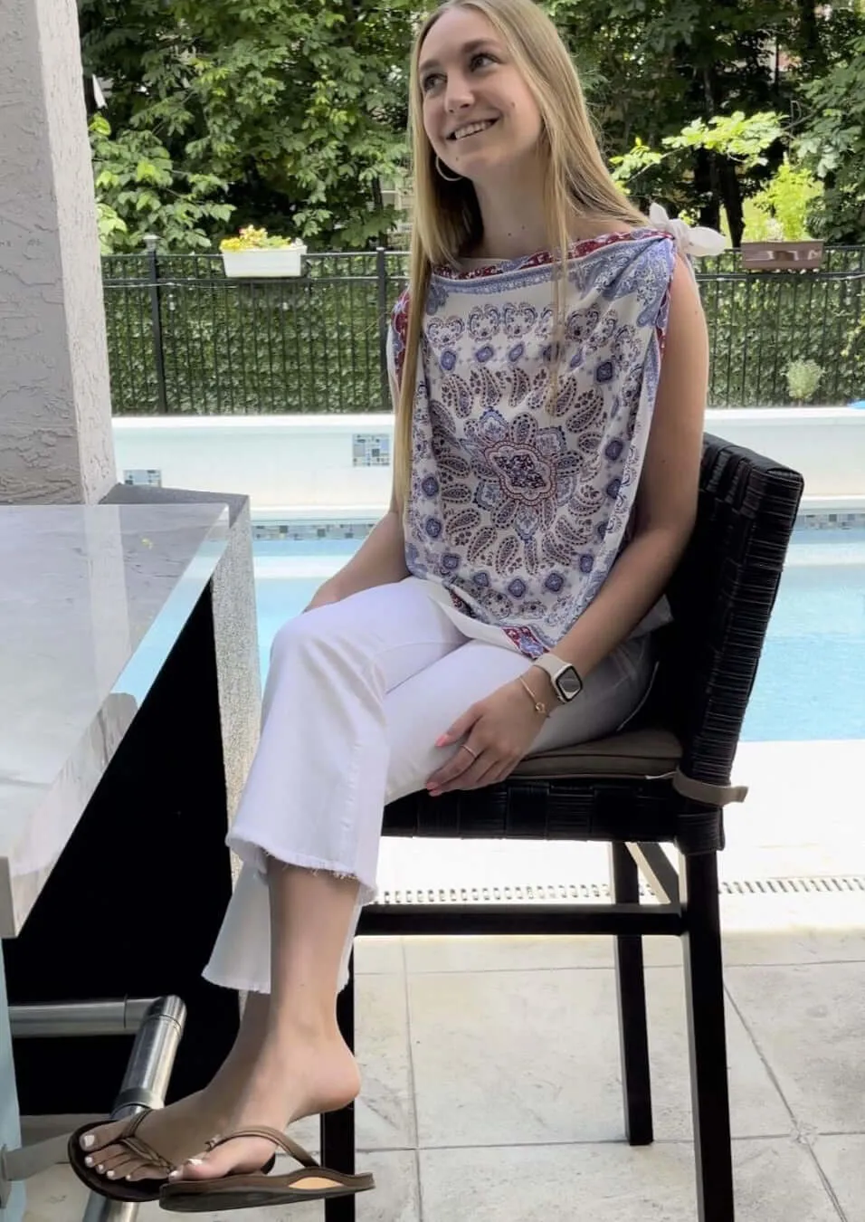 Scarf Print Versatile Summer Top Made in USA - Clearance Final Sale