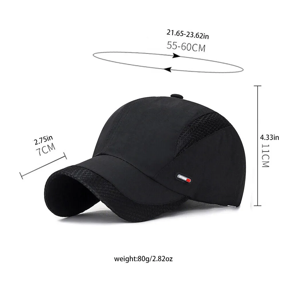 US 1-2Pcs All Season Airy Mesh Thin Quick Dry Baseball Cap Hat UV Protect Sports
