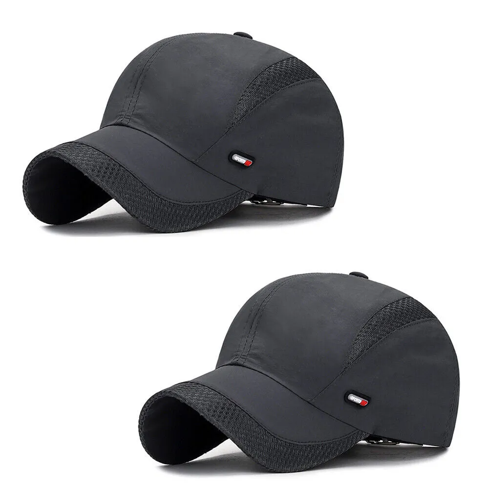 US 1-2Pcs All Season Airy Mesh Thin Quick Dry Baseball Cap Hat UV Protect Sports