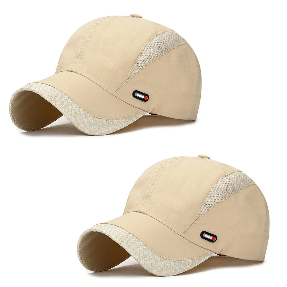 US 1-2Pcs All Season Airy Mesh Thin Quick Dry Baseball Cap Hat UV Protect Sports