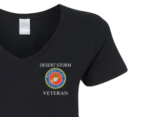 USMC Desert Storm Veteran (Ladies V-neck) [final clearance]