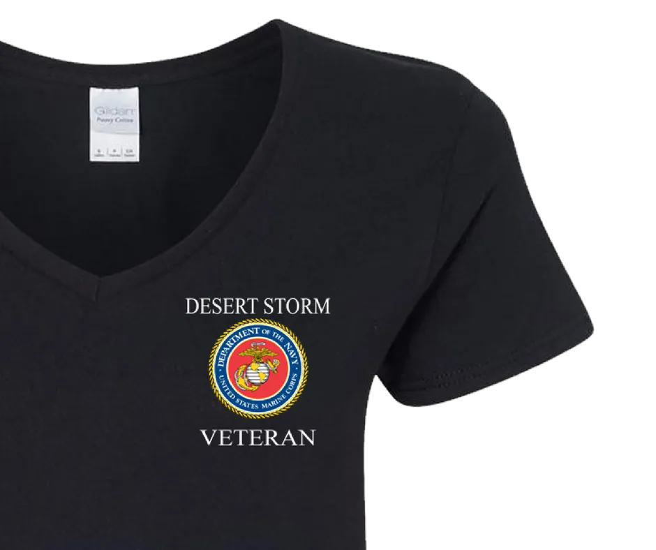 USMC Desert Storm Veteran (Ladies V-neck) [final clearance]