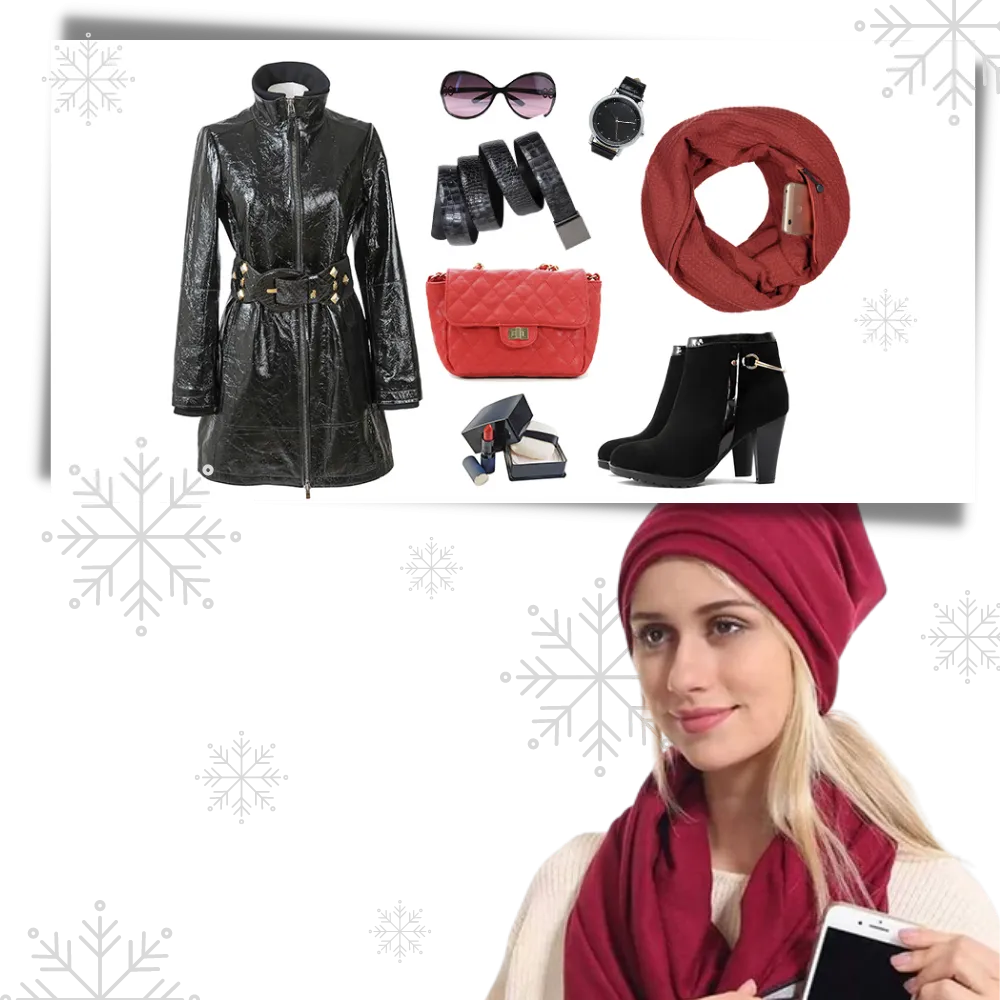 Warm Muffler With Hidden Pocket