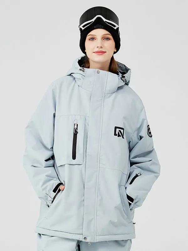 Women Sporty Ski Snowboard Jacket Hooded Warm Ski Coat