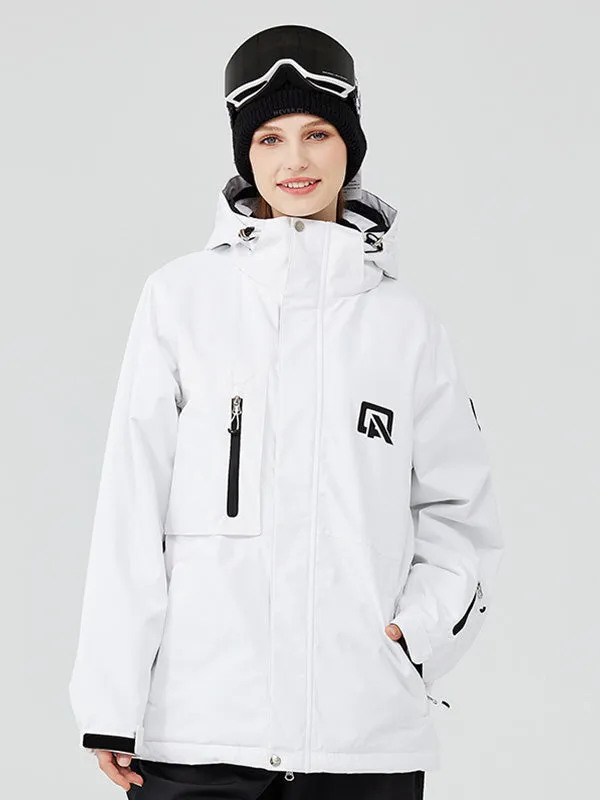 Women Sporty Ski Snowboard Jacket Hooded Warm Ski Coat